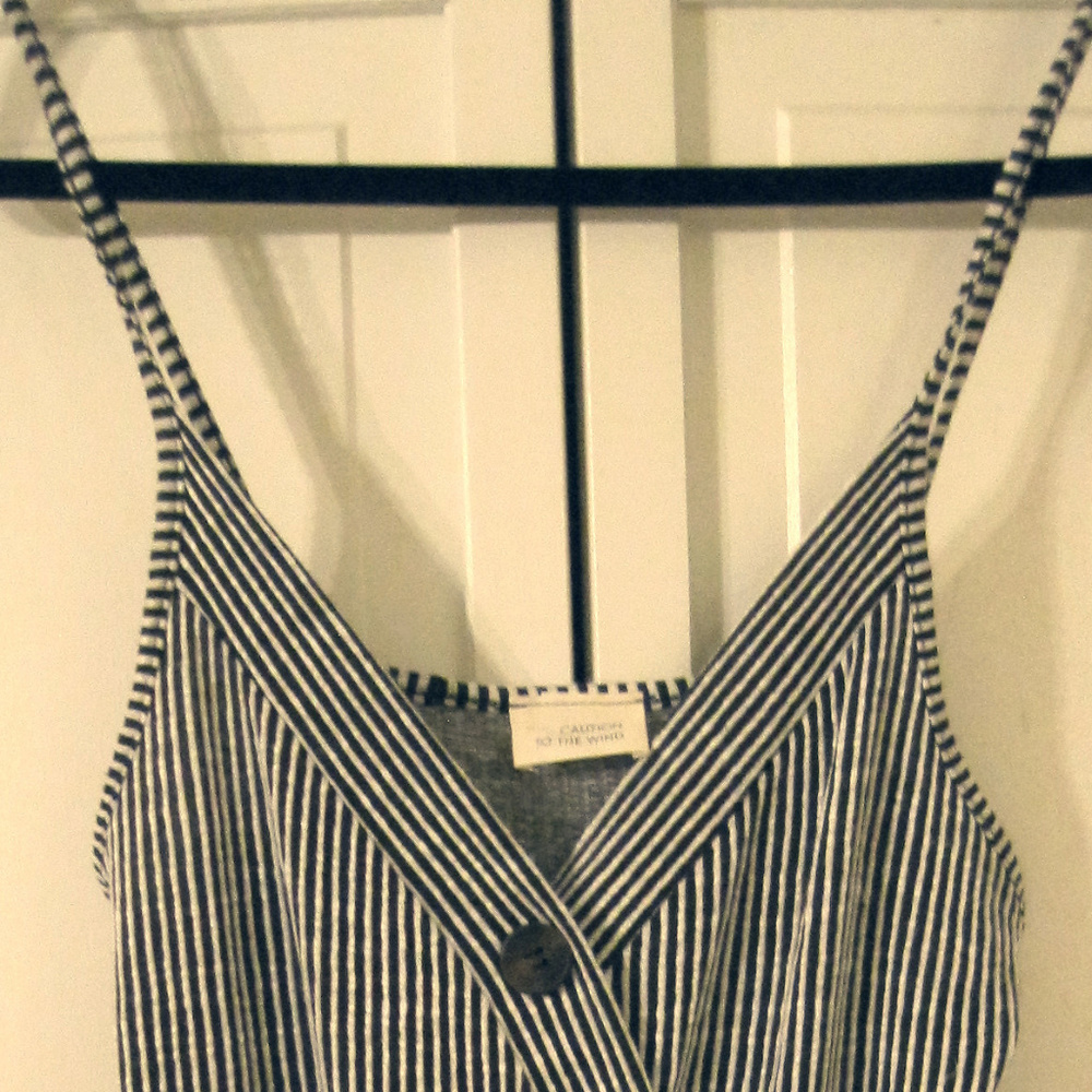 Caution to wind dress with straps s 6''